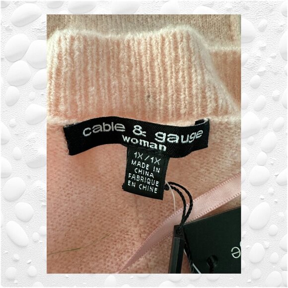 Very Soft Baby Pink V Neck Plus Size Sweater- NWT - Picture 6 of 6